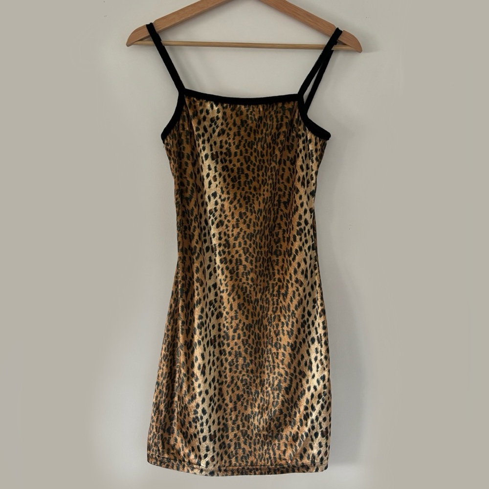 Vintage Frederick's of Hollywood Leopard Mini Dress Y2K 90’s